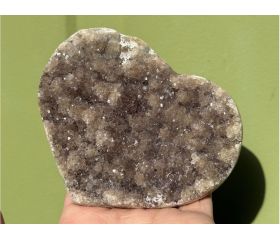 Agaat hart met druzy kristallen 