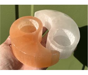 Theelicht Seleniet Satijnspaat Ying Yang XL