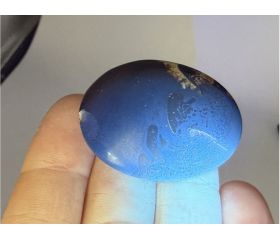 Kneusjeshoek Amber - Blauwe Barnsteen uit Indonesië 