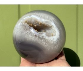 Agaat bol met druzy kristallen 