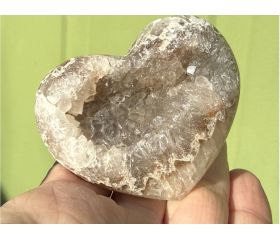 Agaat hart met druzy kristallen 