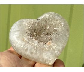 Agaat hart met druzy kristallen 