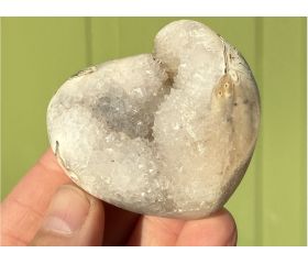 Agaat hart met druzy kristallen 