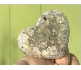 Agaat hart met druzy kristallen 