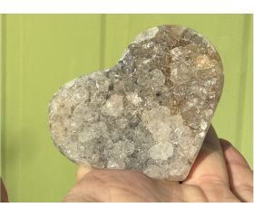 Agaat hart met druzy kristallen 